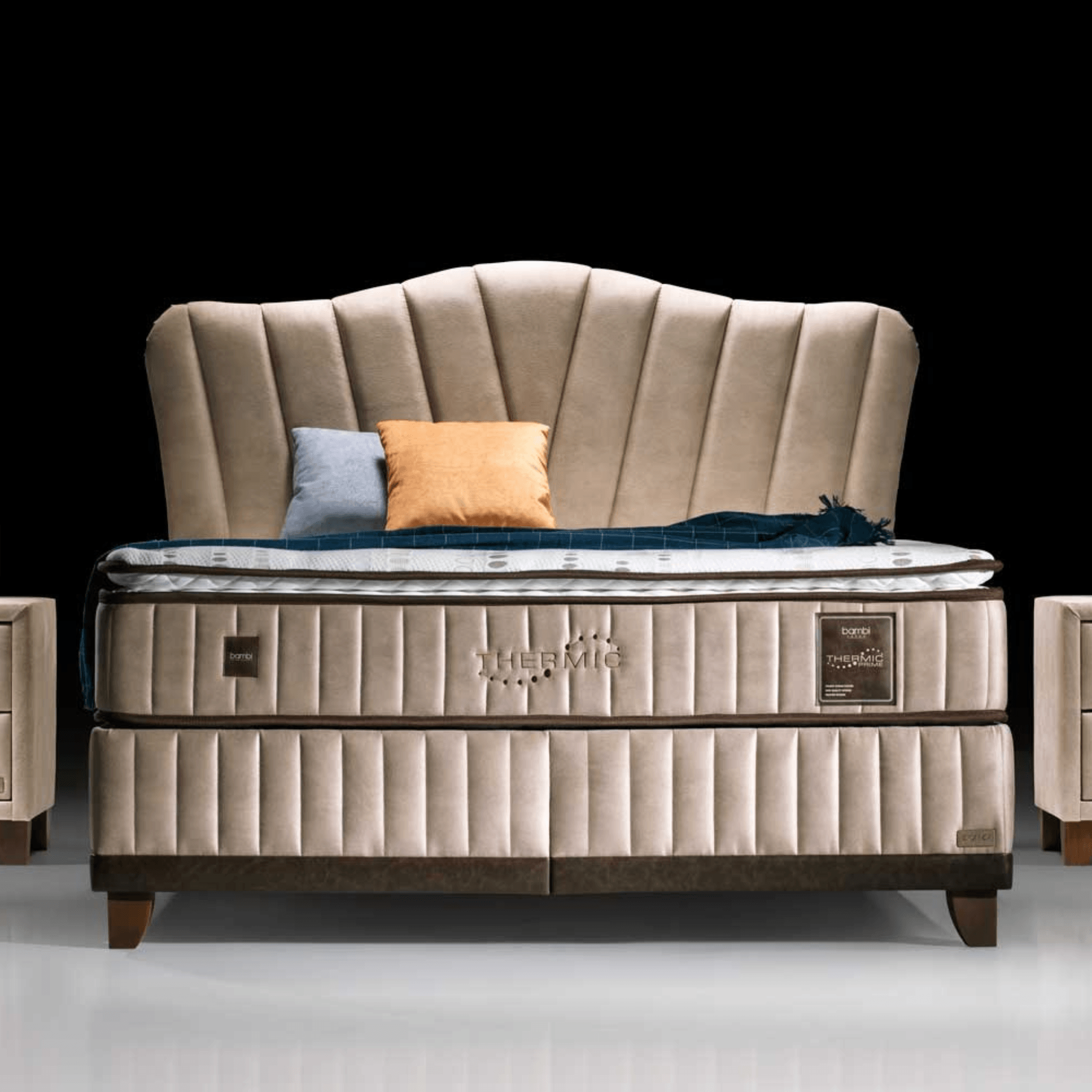 Bambi Thermic Prime Boxspringbett mit Matratze & Bettkästen | Stauraumbett H4/H5, Orthopädisch & Atmungsaktiv