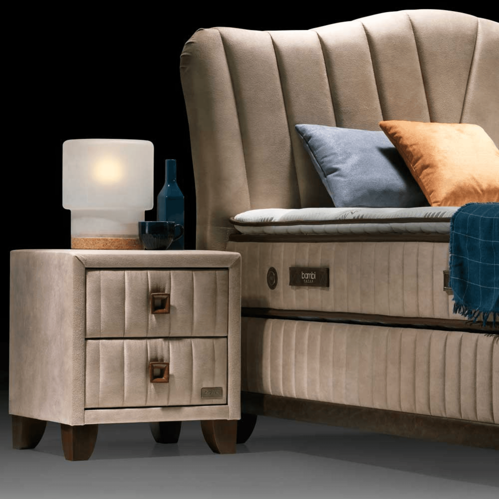 Bambi Thermic Prime Boxspringbett mit Matratze & Bettkästen | Stauraumbett H4/H5, Orthopädisch & Atmungsaktiv