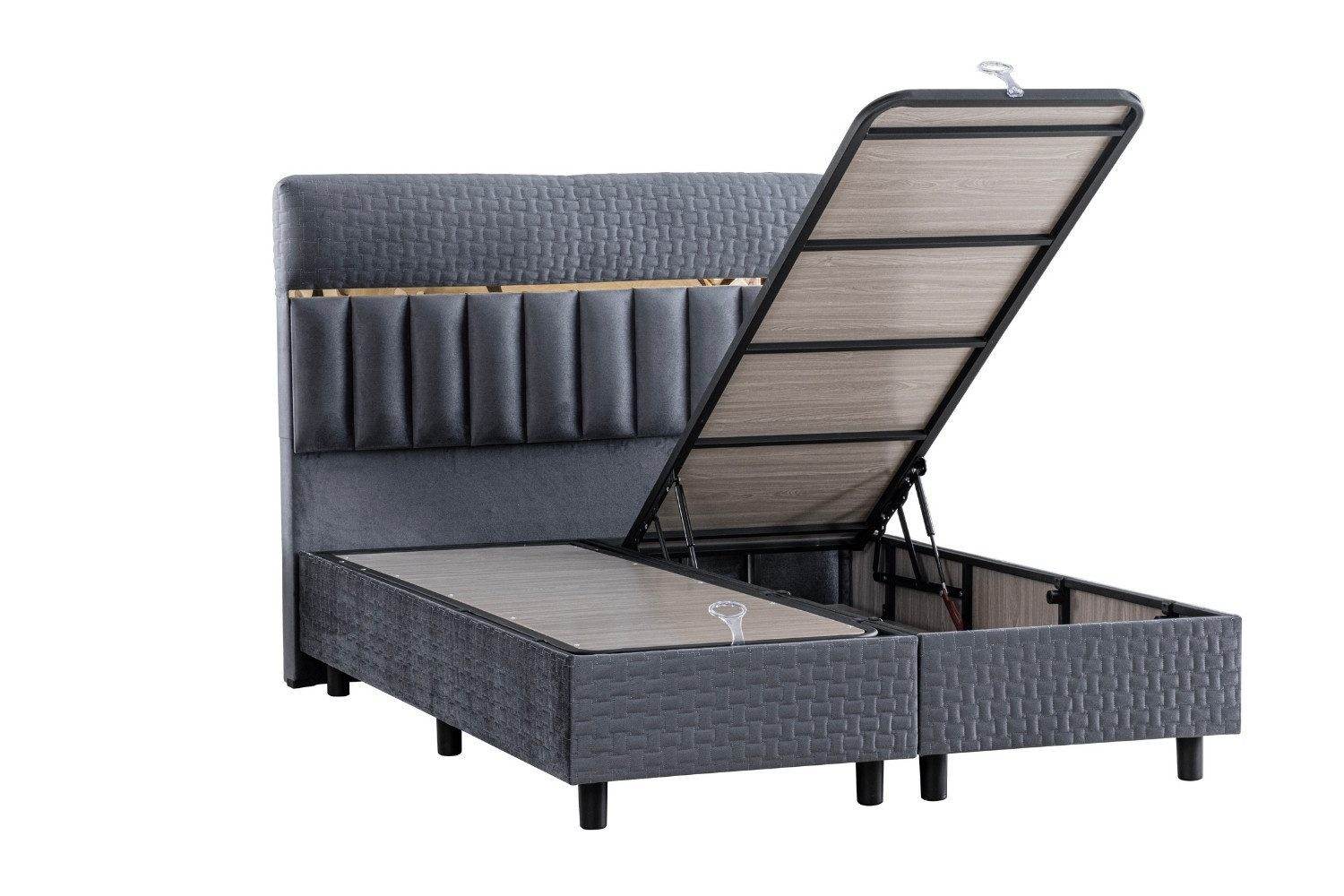 Barcelona Boxspringbett 160x200 mit Matratze, Stauraum & Kopfteil | Premium Schlafzimmerbett
