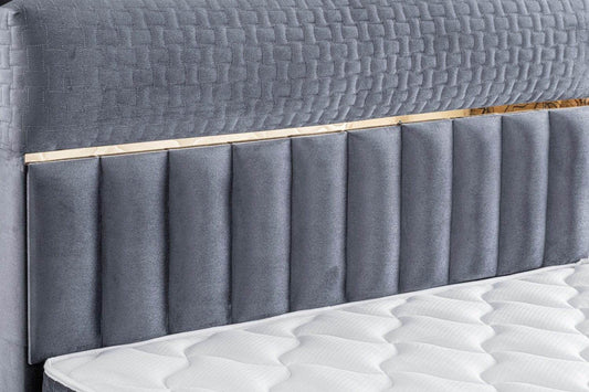 Barcelona Boxspringbett 160x200 mit Matratze, Stauraum & Kopfteil | Premium Schlafzimmerbett