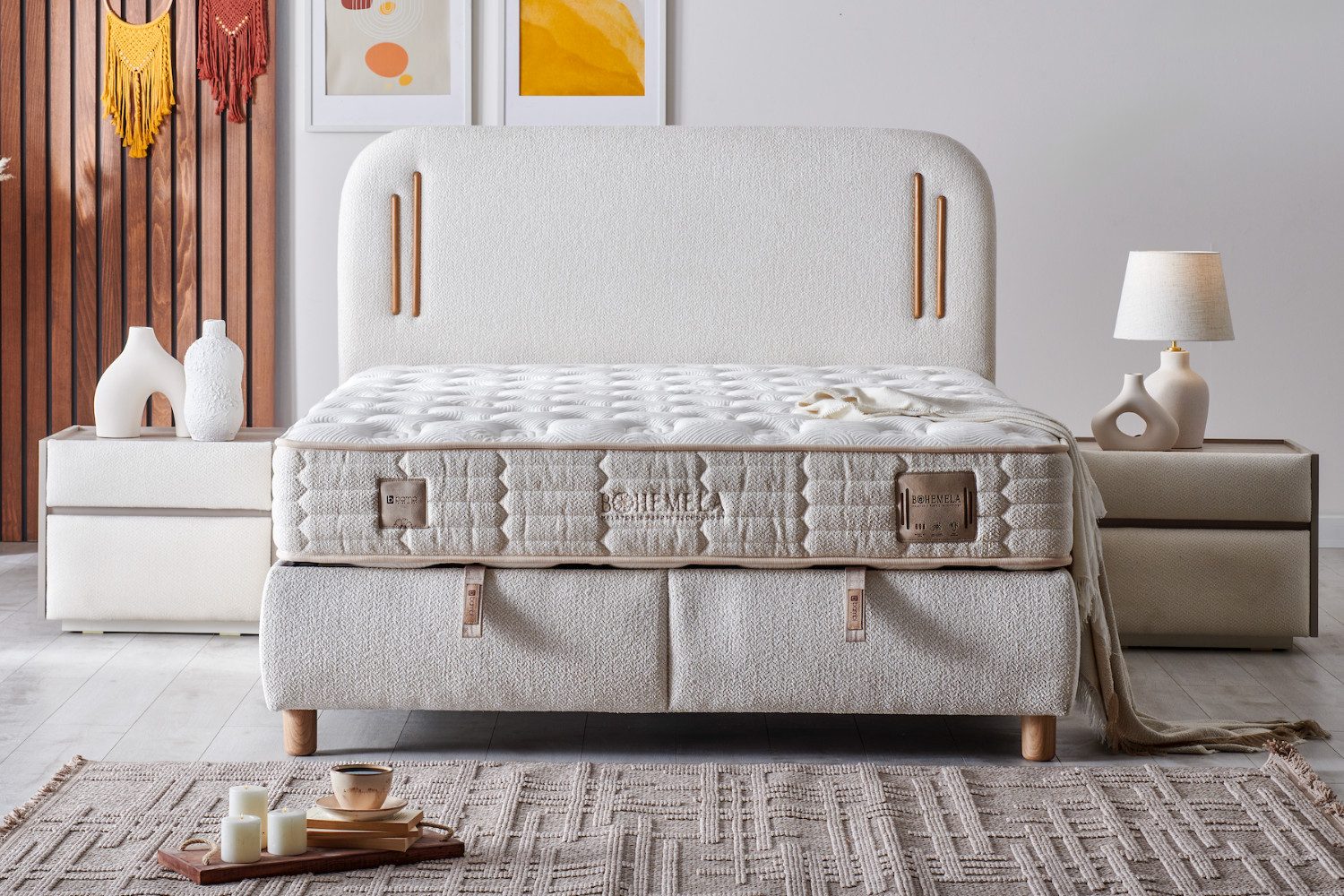 Bohemela Melatonin Fabric Technology Detail an der Matratze