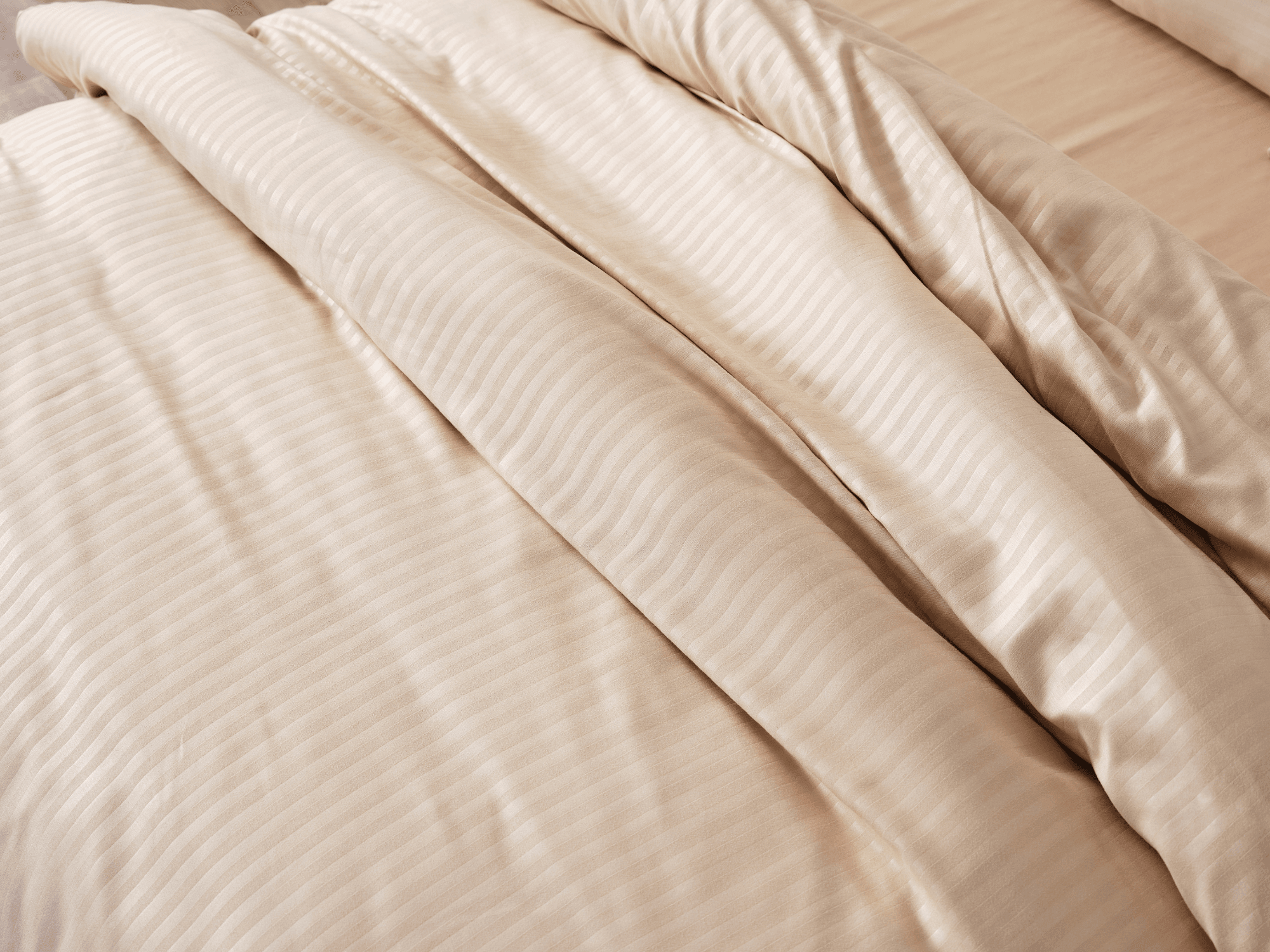 Luxus Bettwäsche Set Creme 200x220 | 4-teiliges Mikrofaser Satin Set von Gowoll