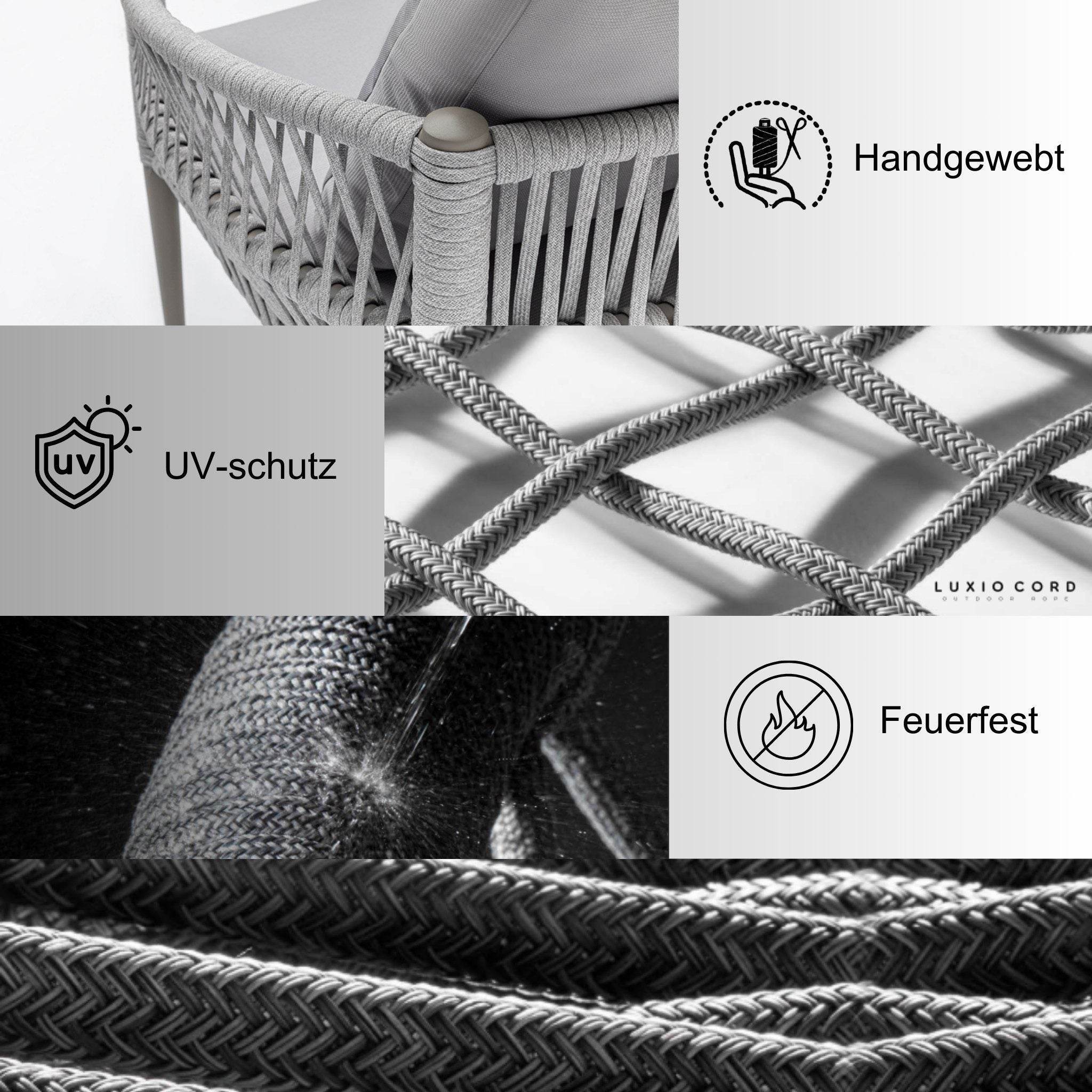 Argos Gartenmöbel Set 5 Personen – Aluminium Lounge mit Sofa, Sesseln & Tisch | Anthrazit | Wetterfest & Rostfrei