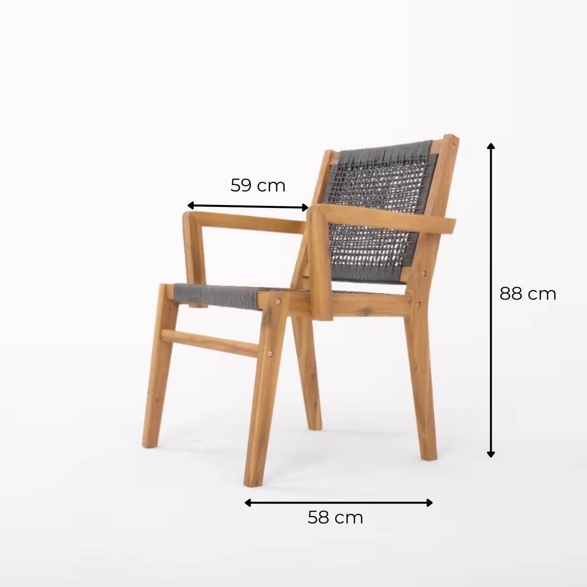 Fiume Gartenmöbel Set für 6 Personen – Akazienholz Esstisch 200x100 cm mit Stühlen – Gowoll Outdoor Essgruppe