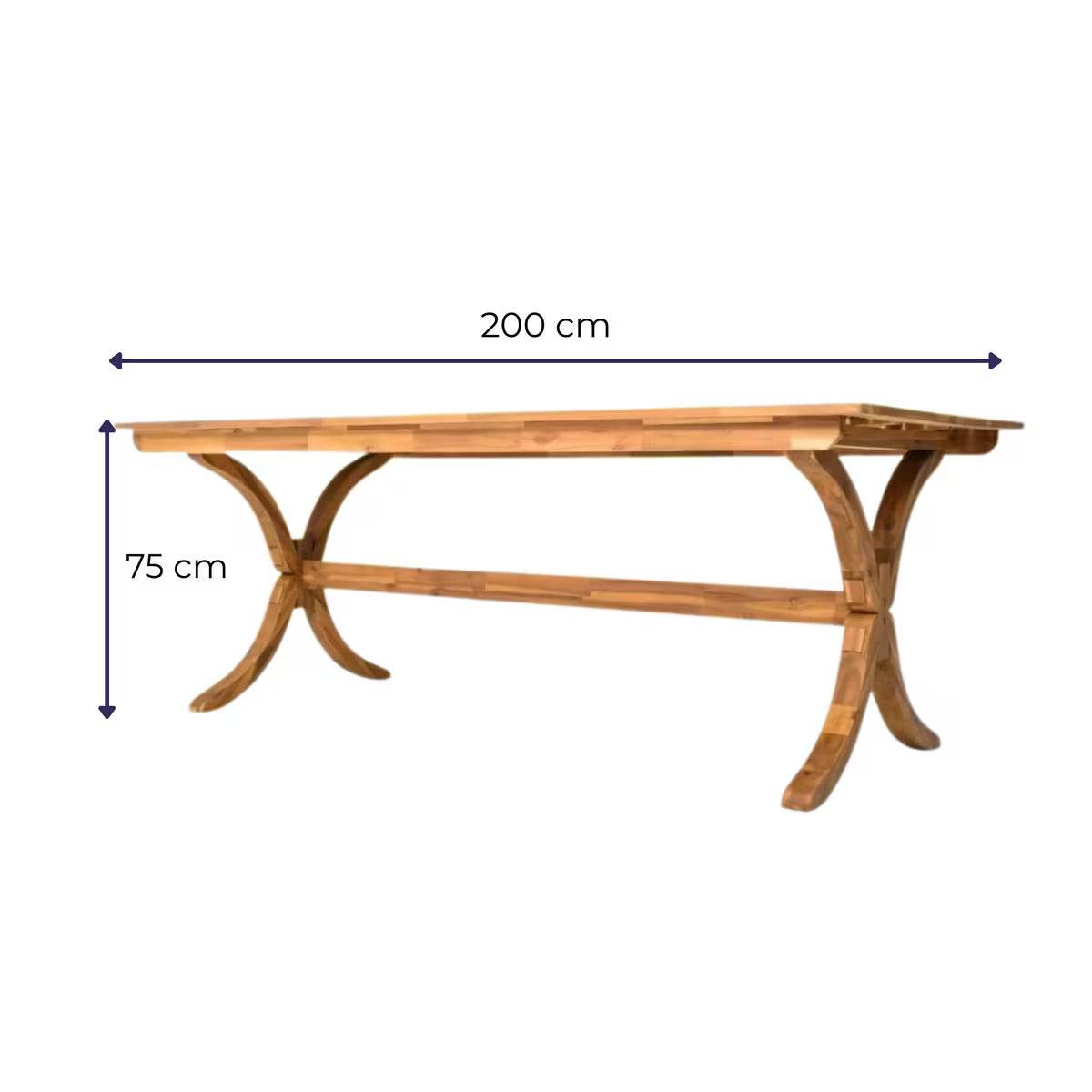 Fiume Gartenmöbel Set für 6 Personen – Akazienholz Esstisch 200x100 cm mit Stühlen – Gowoll Outdoor Essgruppe