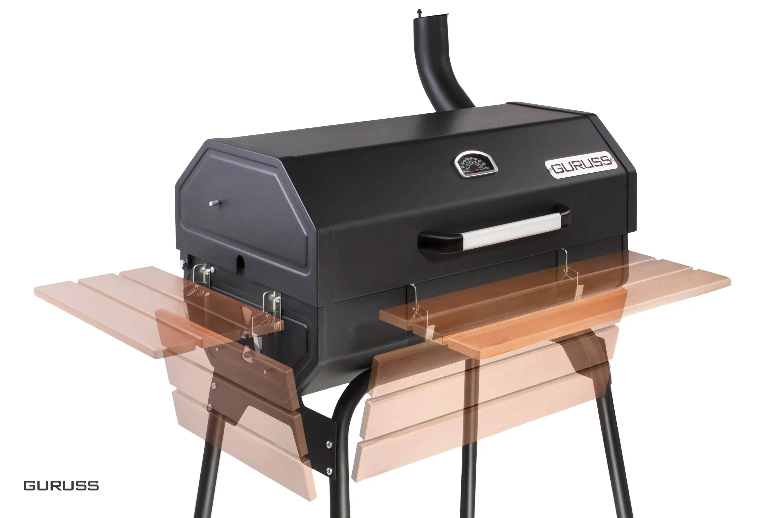 XXL Holzkohlegrill mit Deckel & Temperaturanzeige | Guruss CG075 Grillwagen