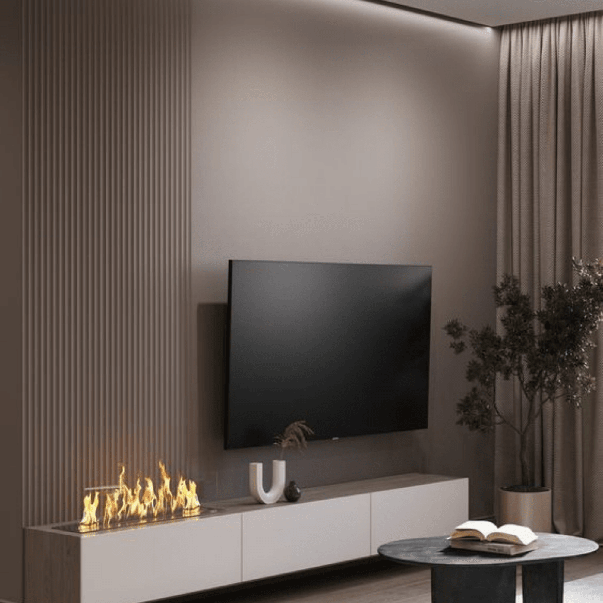 Korflame Bioethanol Kaminbrenner 90 cm – 5L Tank, Rauchfrei & Ohne Schornstein