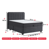 BSS LEOBEDD Boxspringbett Set | Matratze H3 | Box und Kopfteil