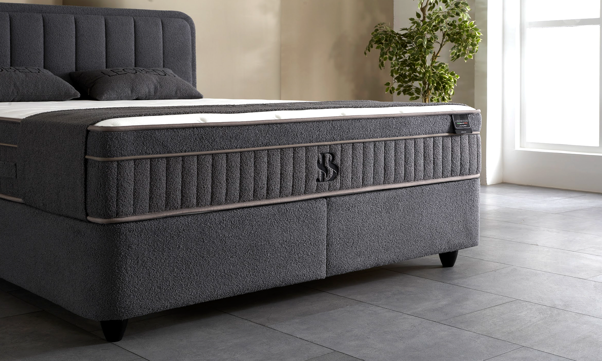 BSS LEOBEDD Boxspringbett Set | Matratze H3 | Box und Kopfteil