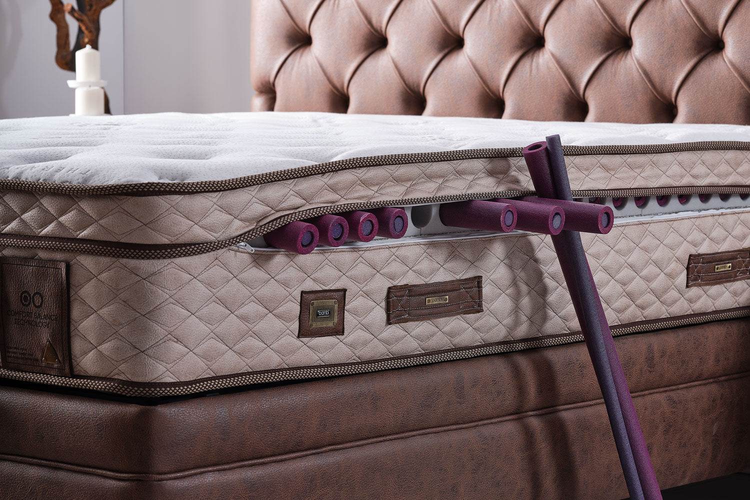 Bambi Comfizone Boxspringbett 180x200 cm mit Matratze & Stauraum – Verstellbarer Härtegrad & Komfortsystem