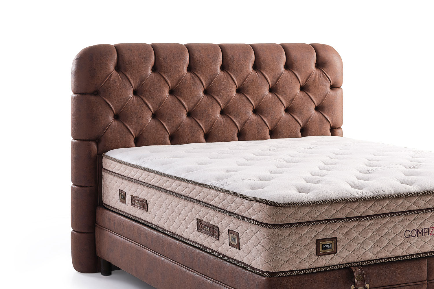 Bambi Comfizone Boxspringbett 180x200 cm mit Matratze & Stauraum – Verstellbarer Härtegrad & Komfortsystem