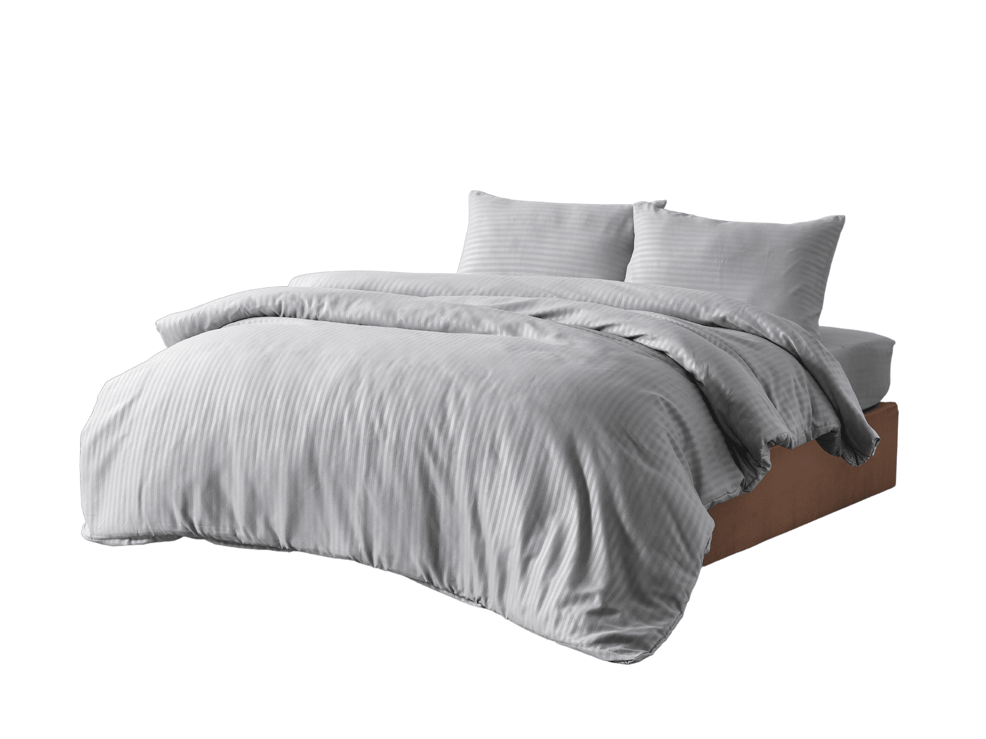 Gowoll Bettwäsche Set Stone 200x220 | 4-teiliges Mikrofaser-Satin Bettwäscheset in Hellgrau