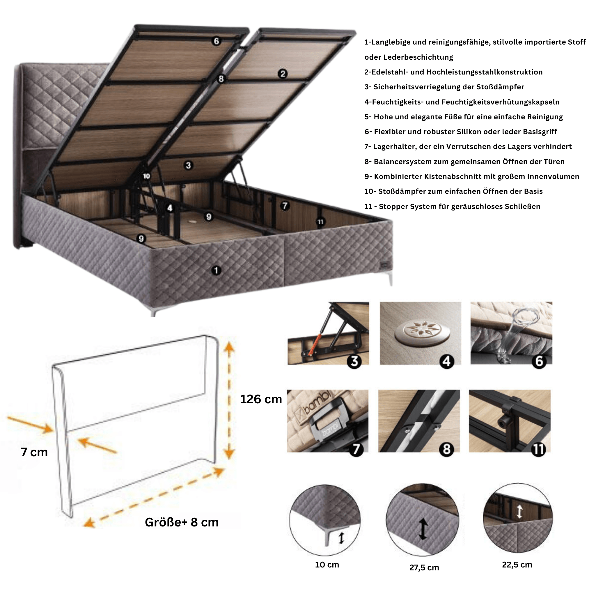 Thermo Control Boxspringbett mit Matratze & Bettkästen