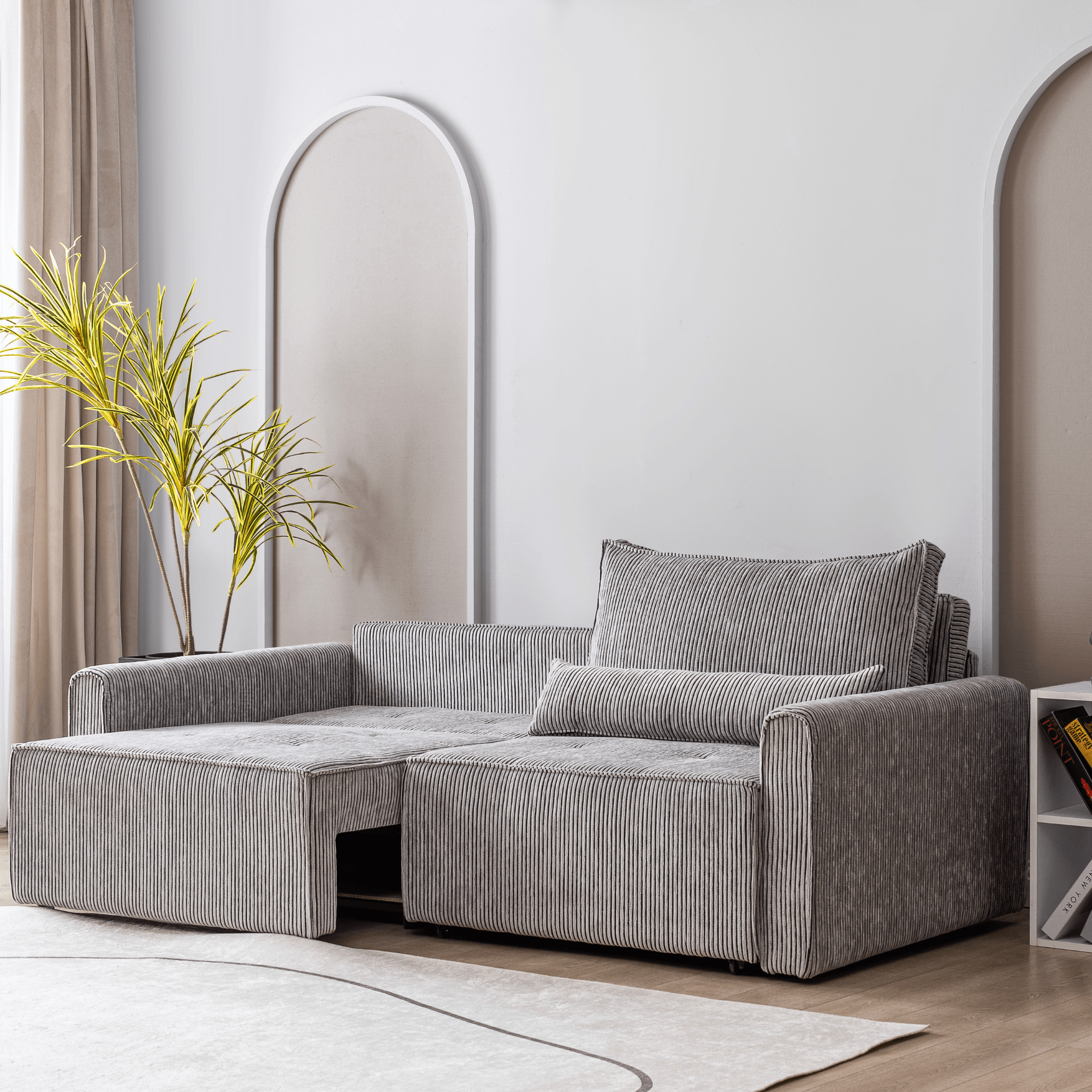 Benissa Schlafsofa 3 Sitzer mit Stauraum & Schlaffunktion | Ecksofa & Heimkino-Sofa, verstellbare Rückenlehne