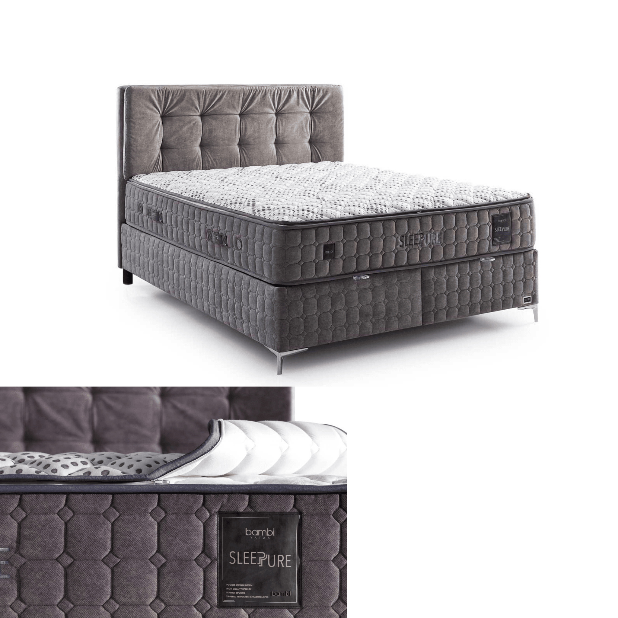Sleeppure Boxspringbett Schlafzimmer Set