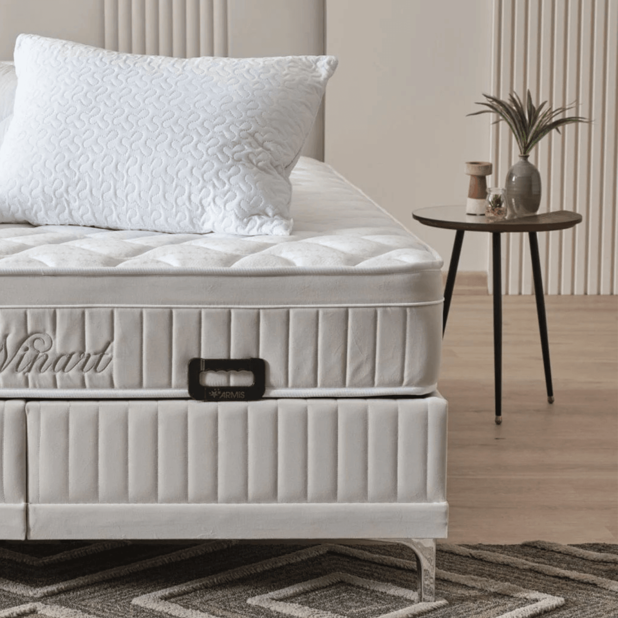 Boxspringbett mit Stauraum & Gasdruckfeder | Armis Winart Komfortbett mit Topper | 90–180x200 cm