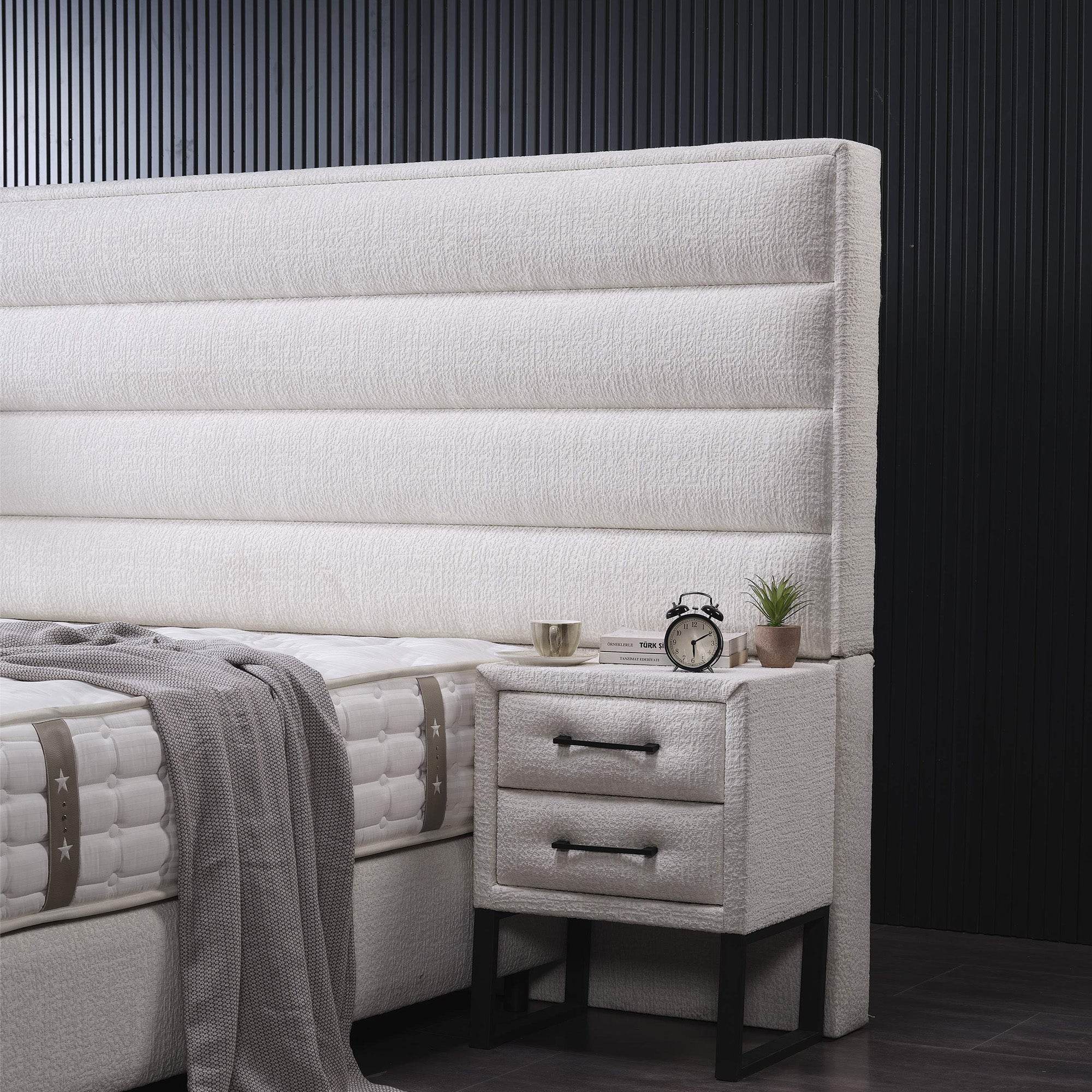 Efes Boxspringbett 160x200 mit Stauraum & Matratze – Hoch & Luxuriös wie ein Königsthron