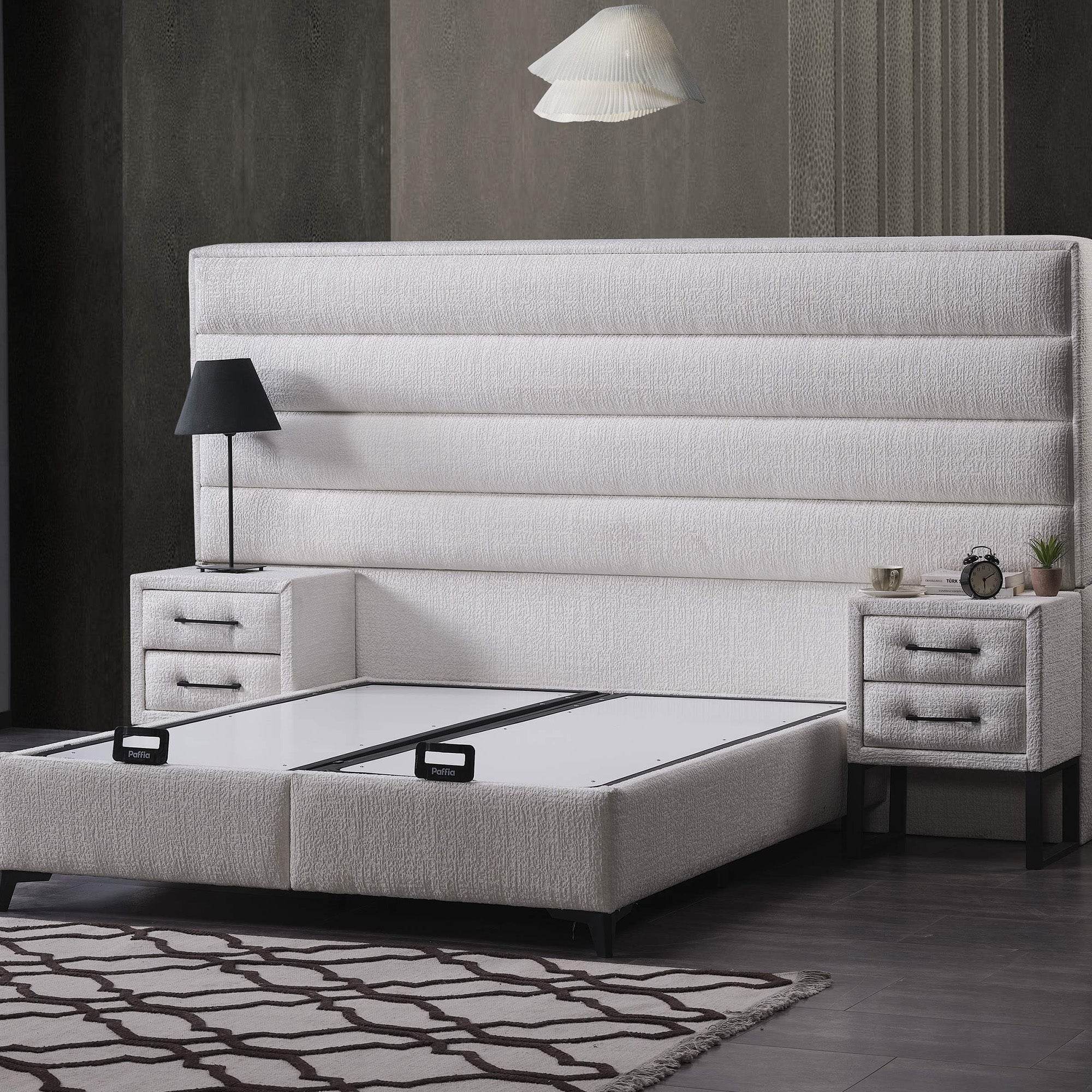 Efes Boxspringbett 160x200 mit Stauraum & Matratze – Hoch & Luxuriös wie ein Königsthron