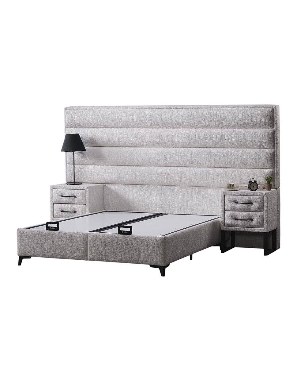 Efes Boxspringbett 160x200 mit Stauraum & Matratze – Hoch & Luxuriös wie ein Königsthron