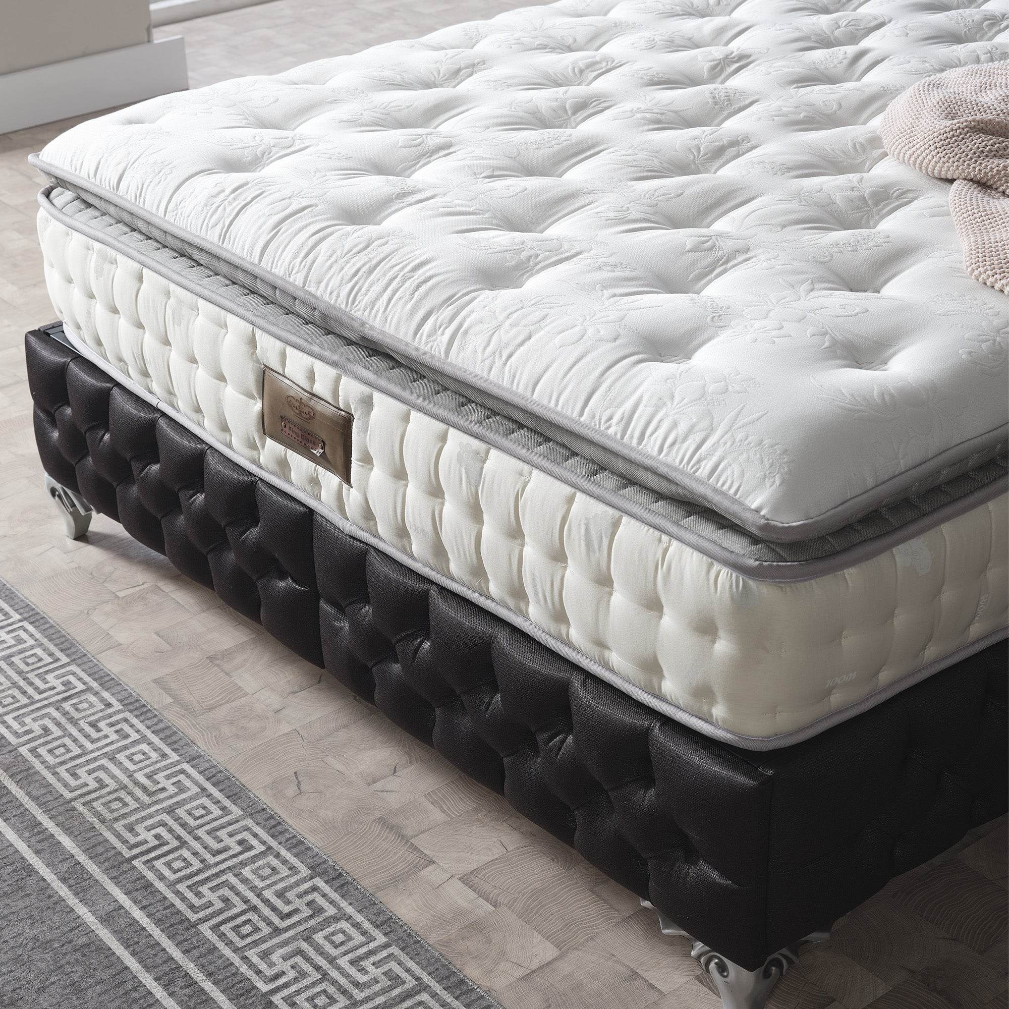 Rixoss Boxspringbett mit Stauraum | H3 Komfortmatratze & Samtgefühl | Modernes Polsterbett