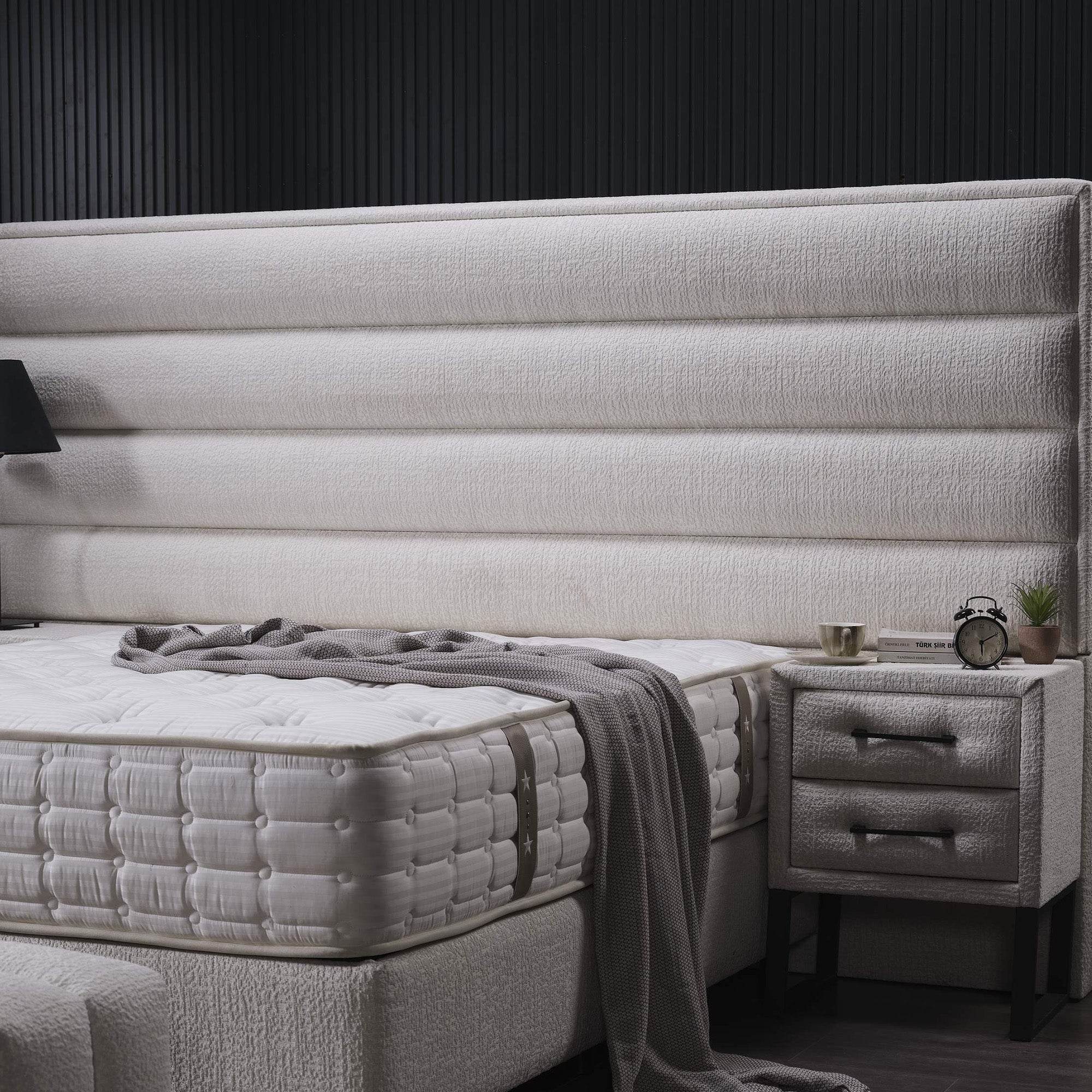 Efes Boxspringbett 160x200 mit Stauraum & Matratze – Hoch & Luxuriös wie ein Königsthron