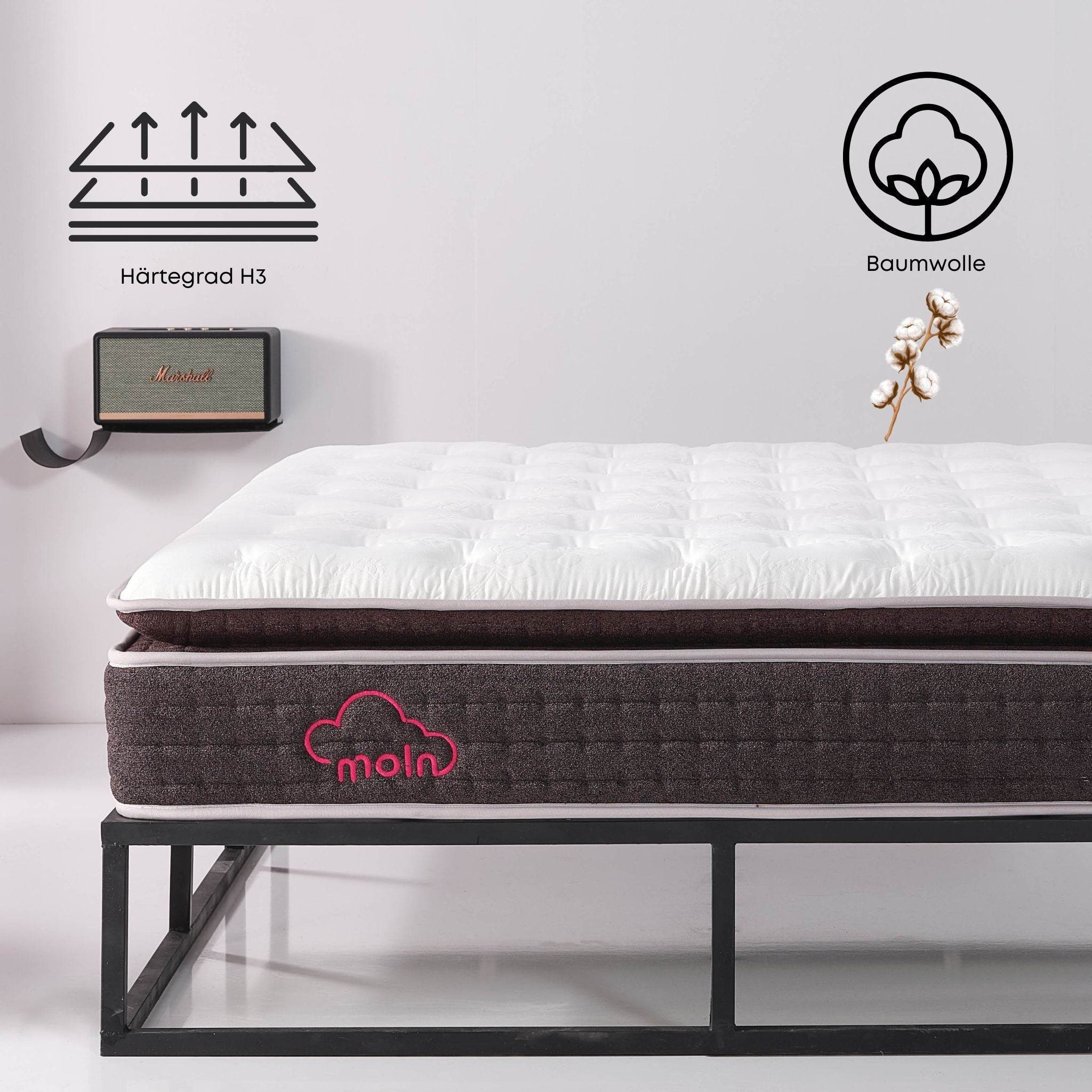 Moln Berta – Pocket-Federkern-Matratze 140×200 & 160×200 – Wolkenweich Premium Komfort