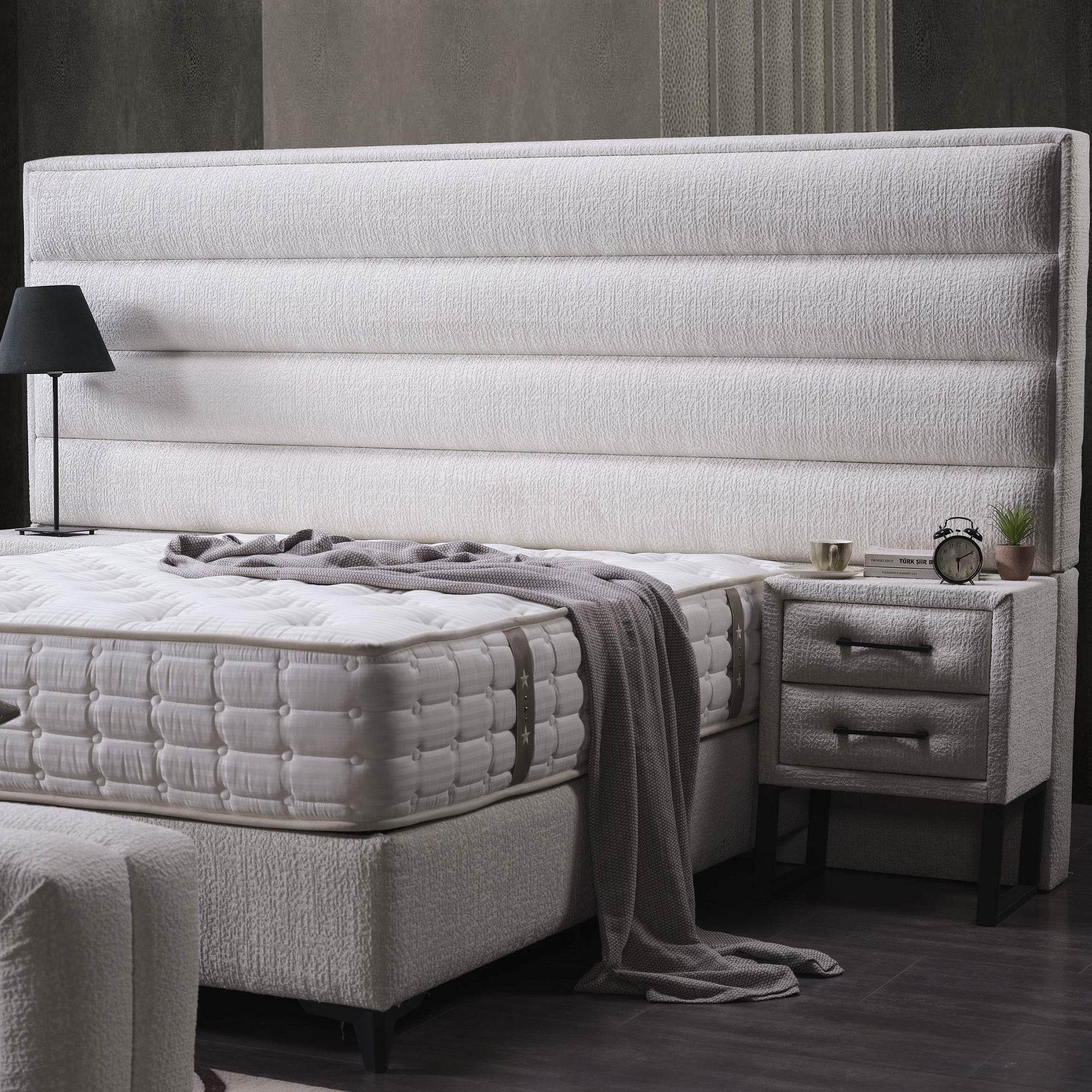 Efes Boxspringbett 160x200 mit Stauraum & Matratze – Hoch & Luxuriös wie ein Königsthron