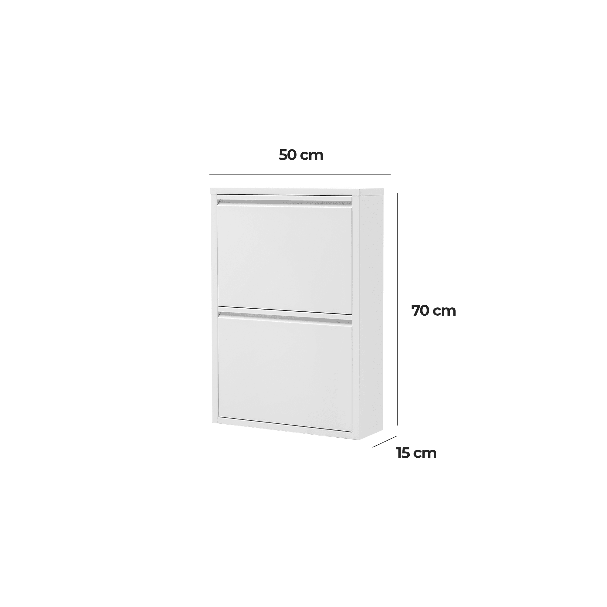 Gowoll Schuhschrank (2 Klappen Weiß)